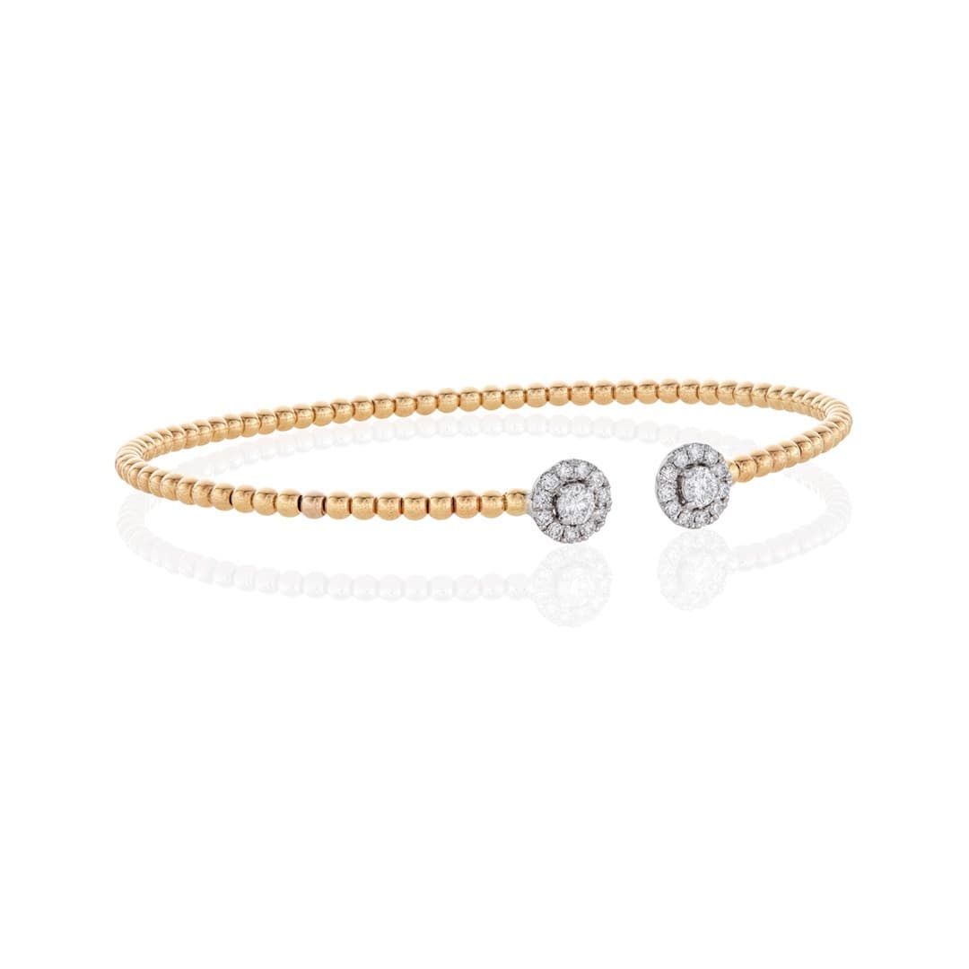 Halo Diamond Beaded Cuff Bracelet 0