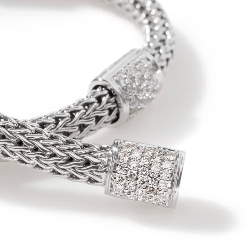 John Hardy Chain Bracelet with Pave Diamond Stations 2