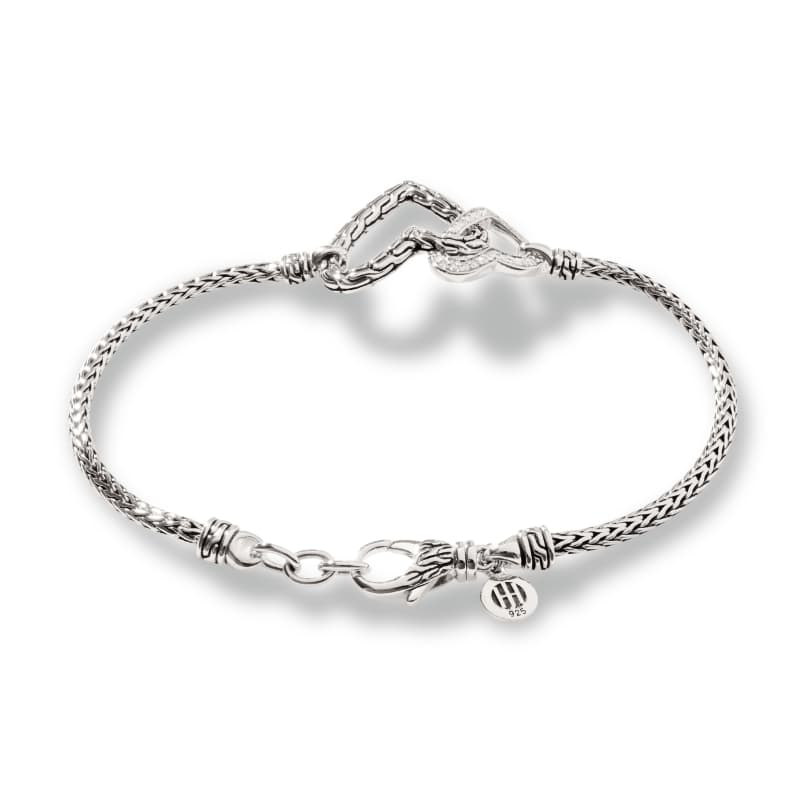 John Hardy Manah Bracelet with Chain Heart and Diamonds 2