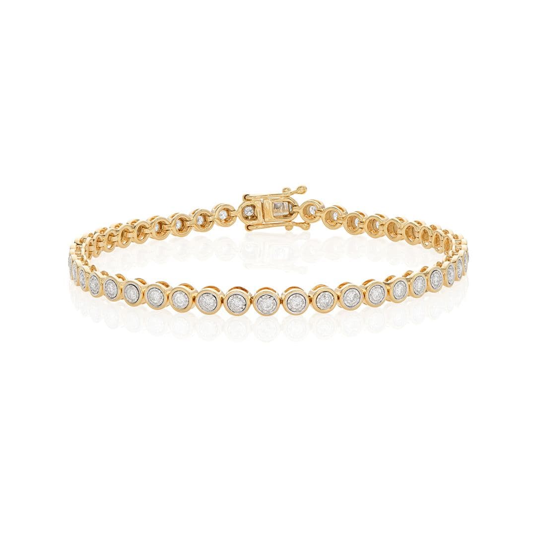 Yellow Gold 0.99 CTW Diamond Line Bracelet 0