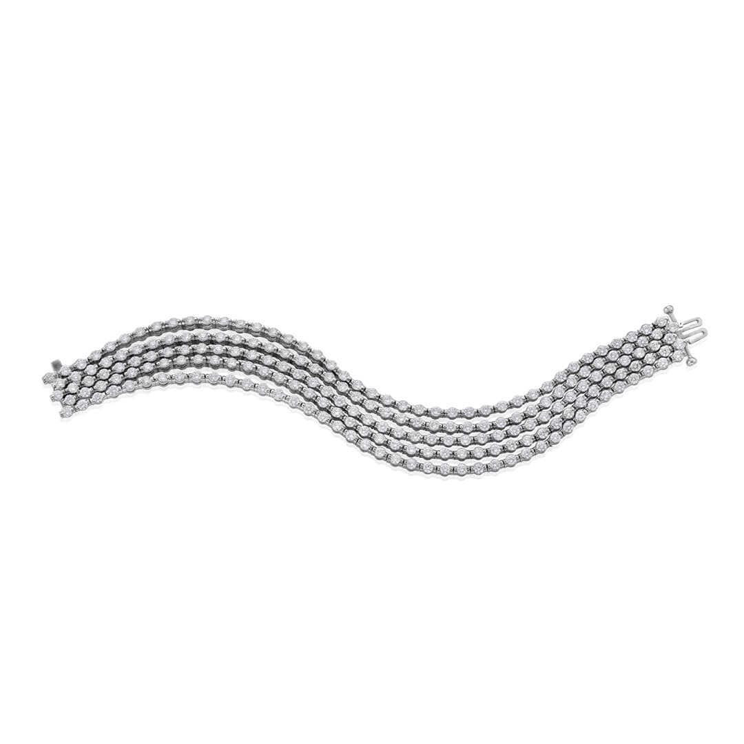 15.04 CTW Five-Row Diamond Bracelet 1