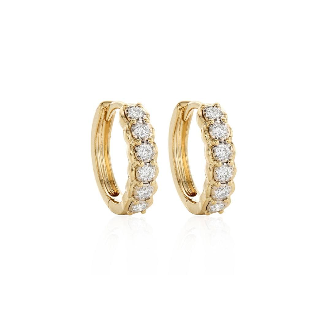 Petite Diamond Huggie Hoop Earrings