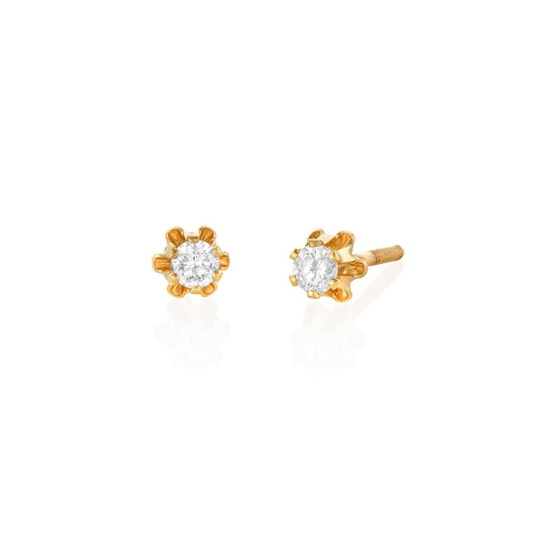 Child's Diamond Stud Earrings in 14k Yellow Gold