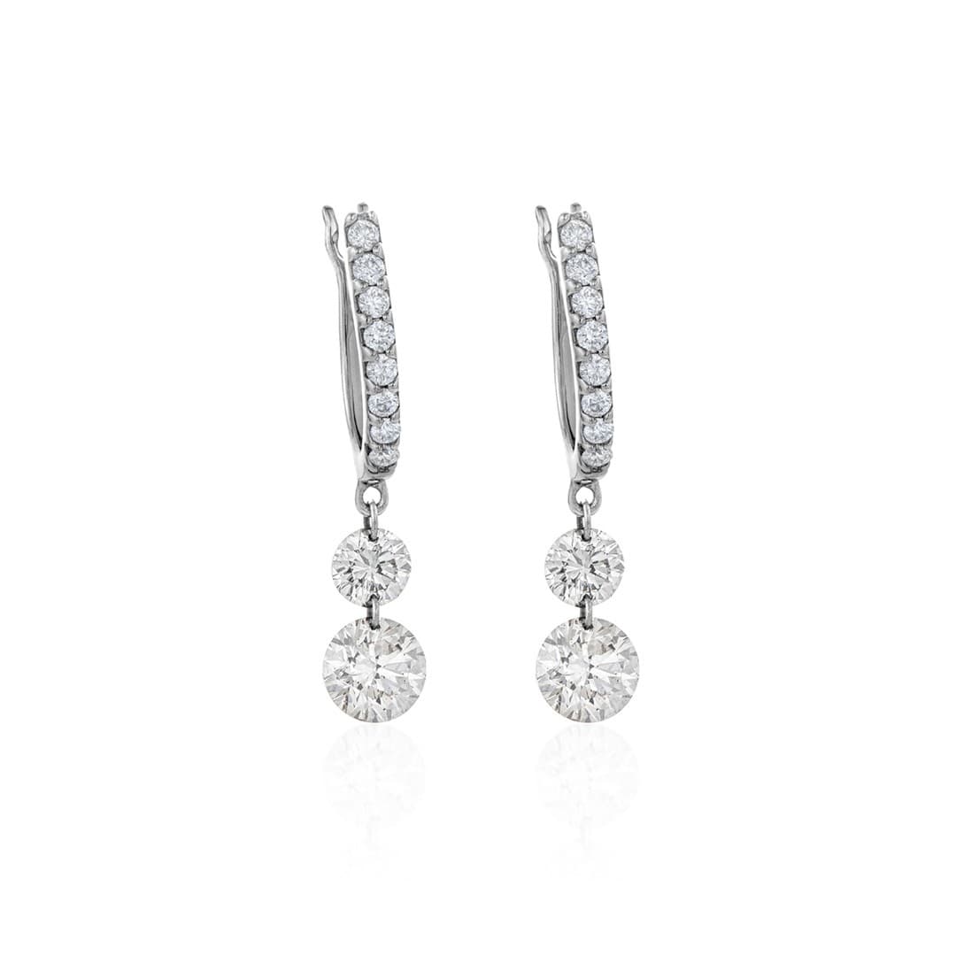 Graduating Diamond Drop Earrings