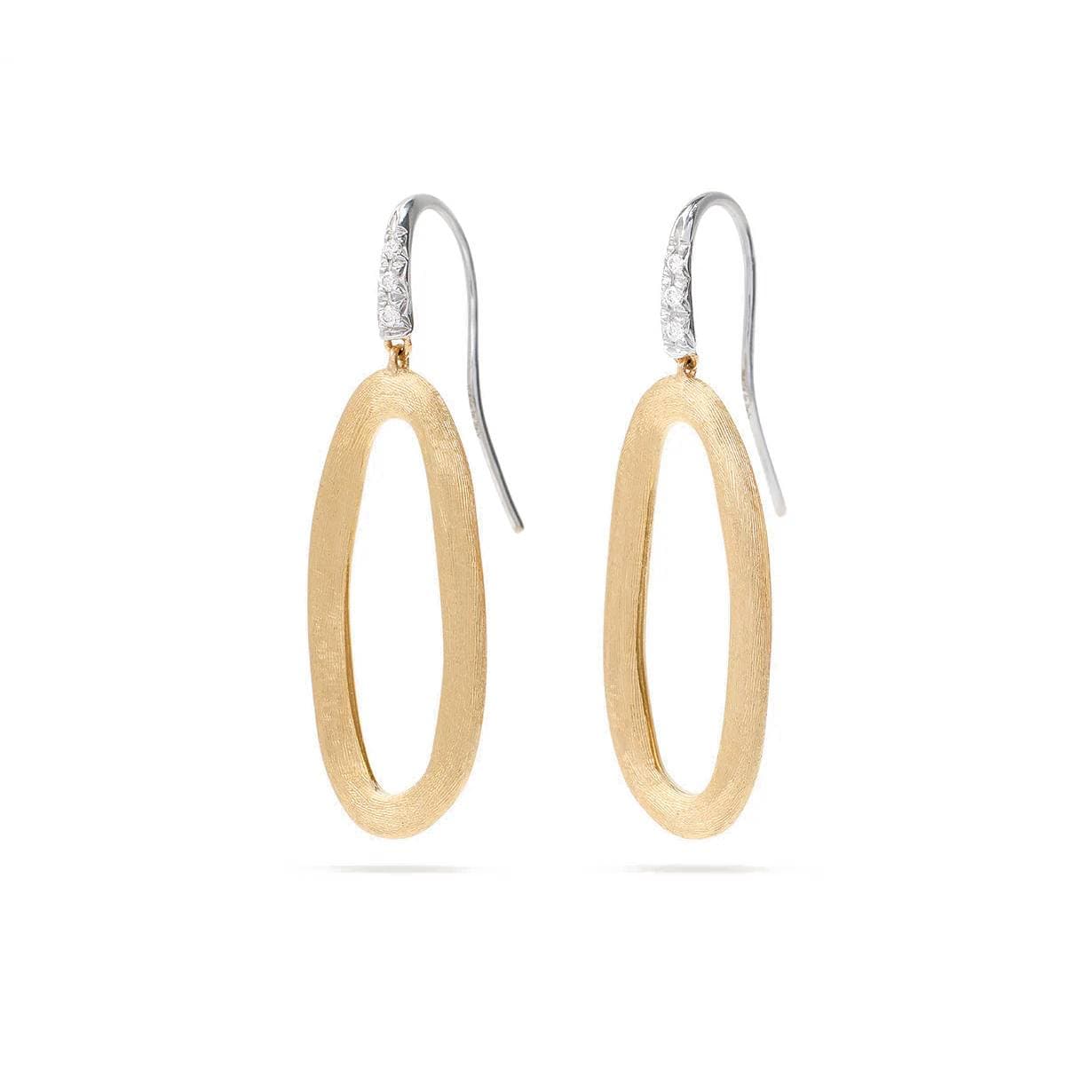 Marco Bicego Jaipur Gold Oval Link Diamond Earrings 0