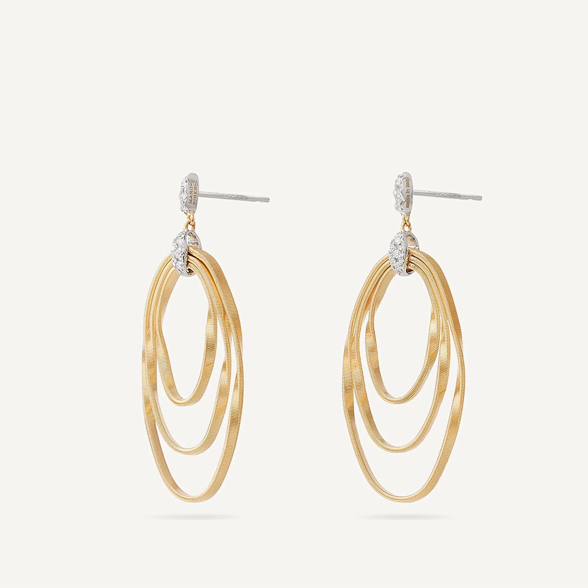 Marco Bicego Marrakech Onde Concentric Dangle Earrings with Diamonds 2