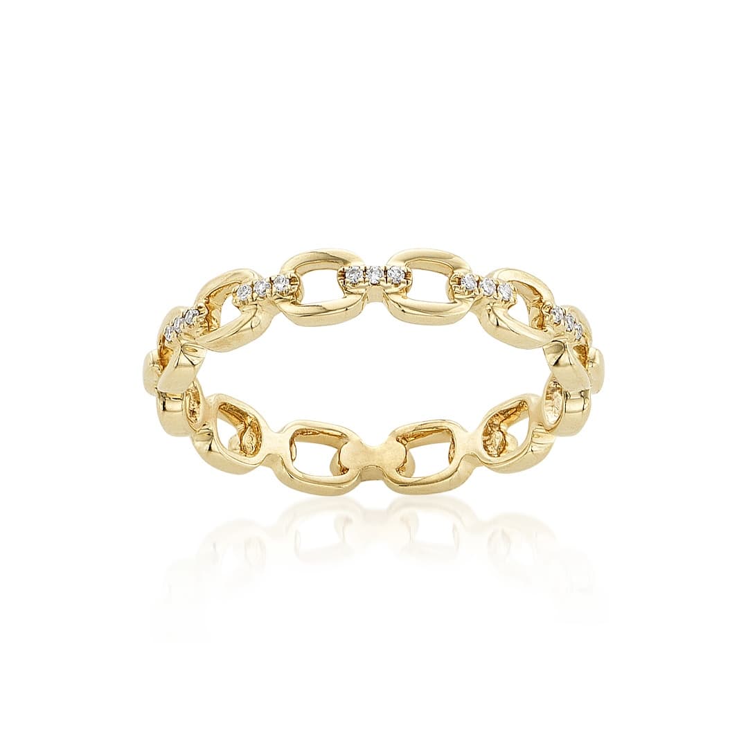 Pave Diamond Link Ring