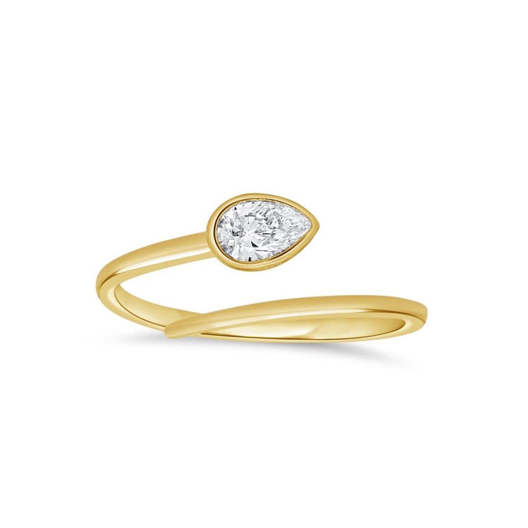 Pear Shape Diamond Solitaire Wrap Ring