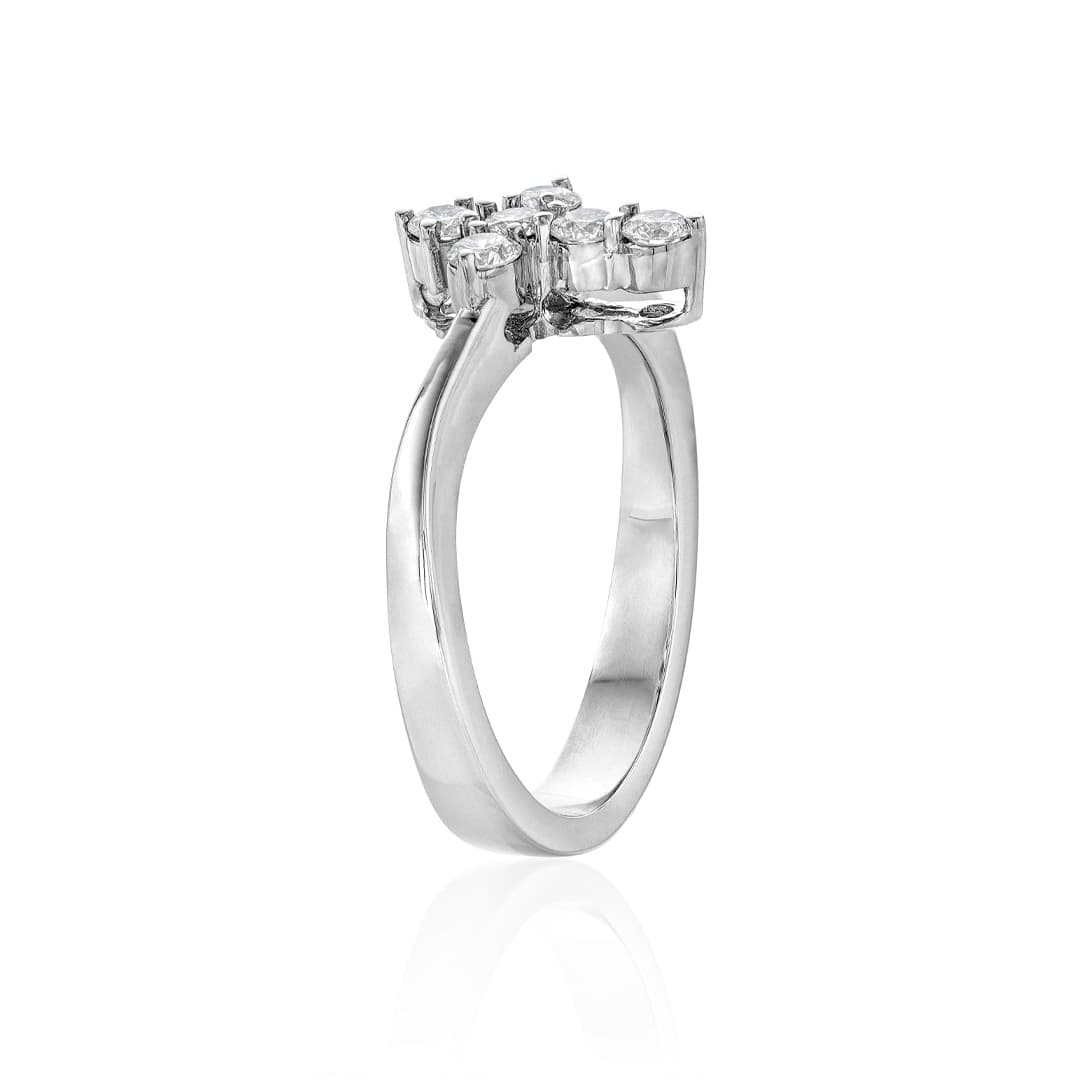 White Gold Diamond Cross Ring 1