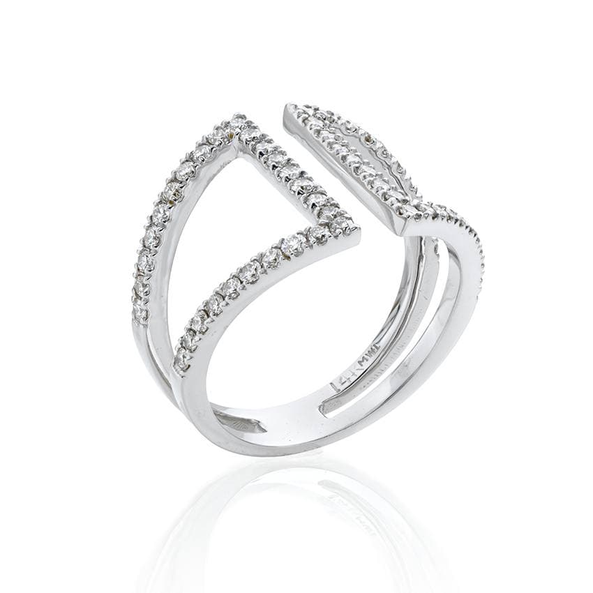 Geometric .50 CTW Diamond White Gold Ring 0