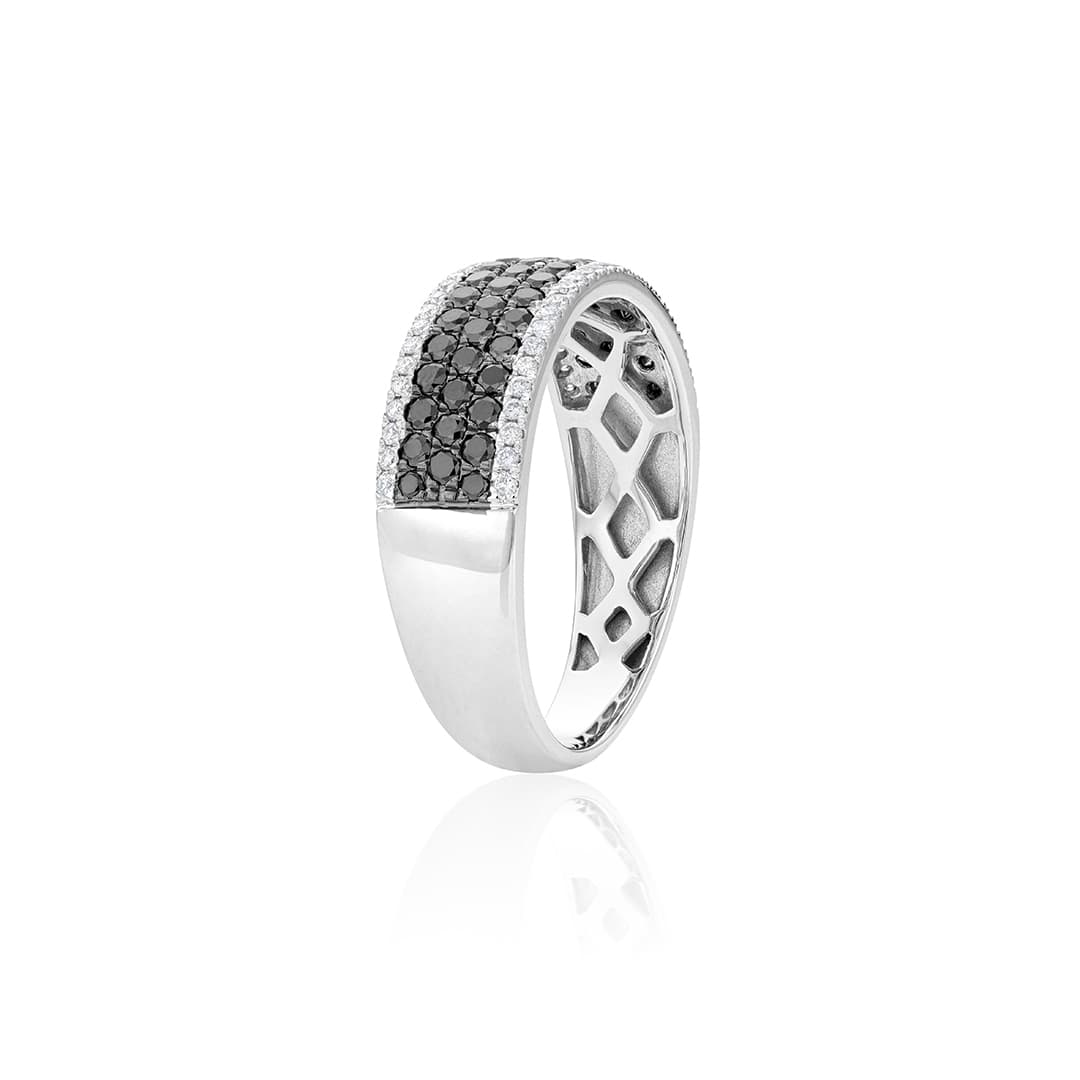 Black and White Pave Diamond Band 1