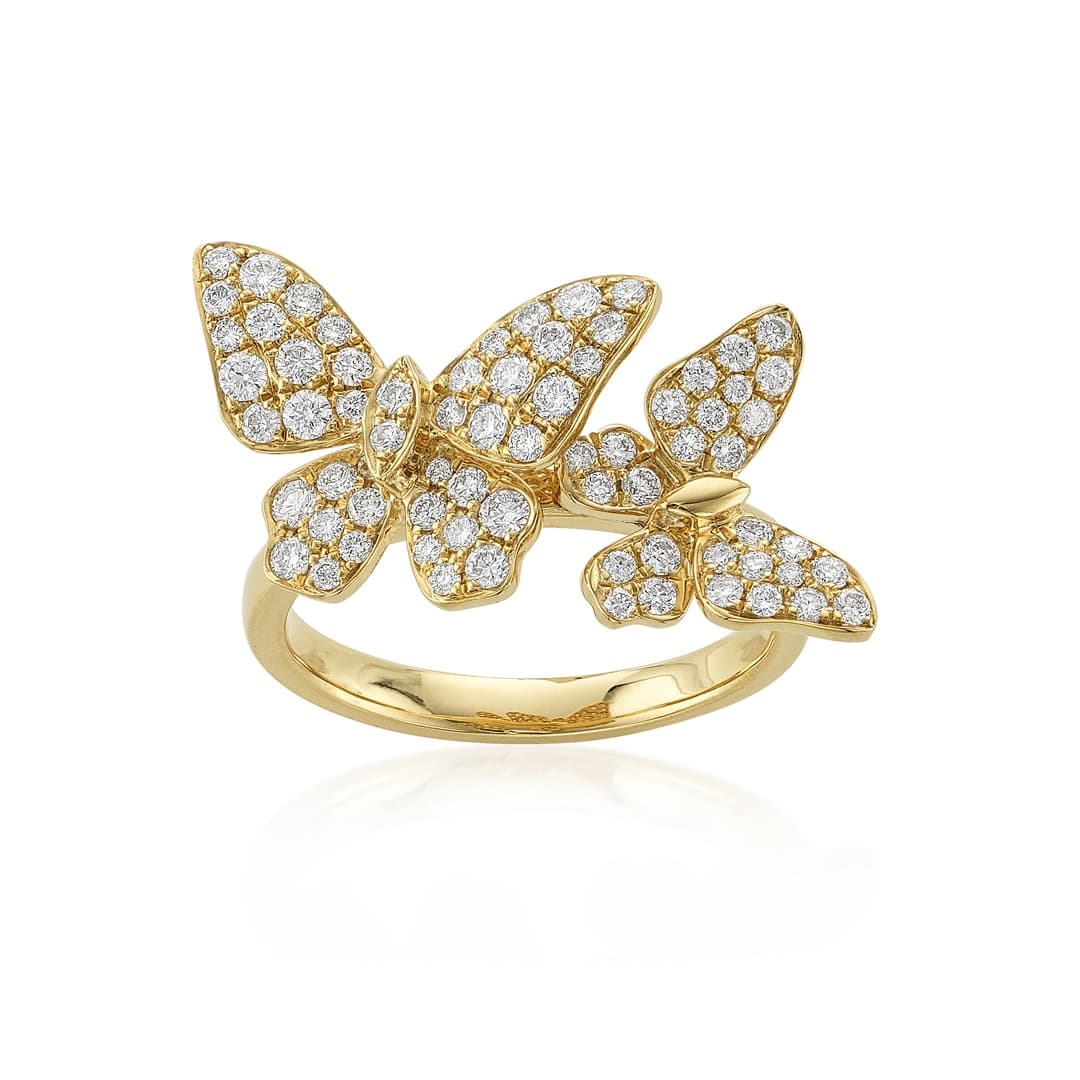 Diamond Butterfly Ring in 18k Gold 0