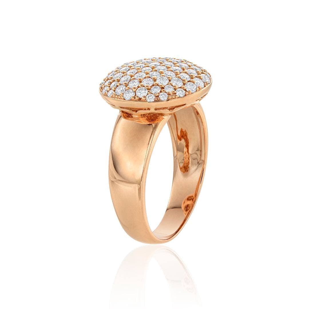 Rose Gold Pave Diamond Disc Ring 2