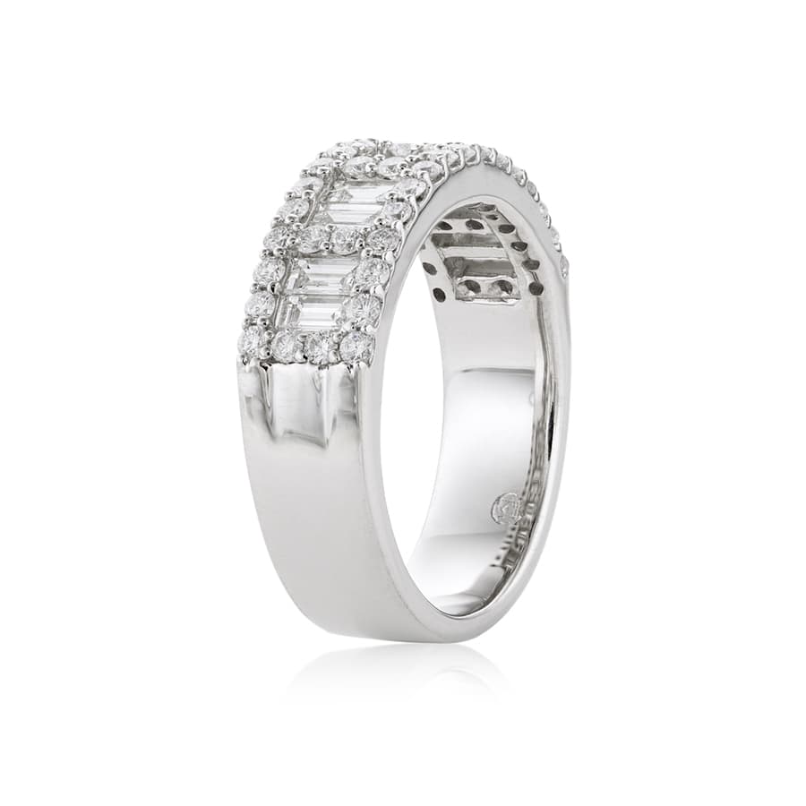 1.24 CTW Baguette and Round Diamond Band 1