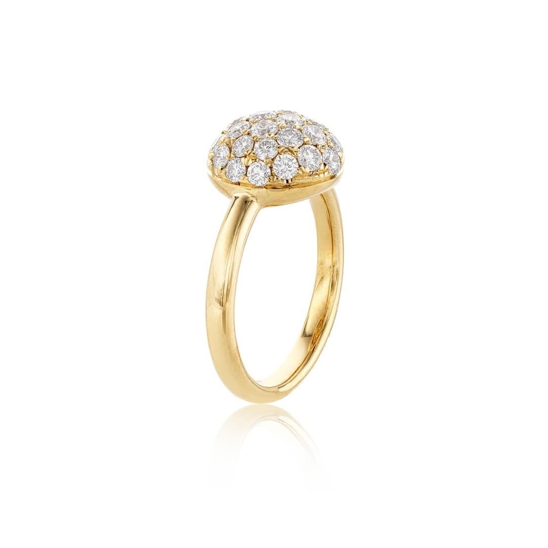 14k Yellow Gold Diamond Dome Ring 1