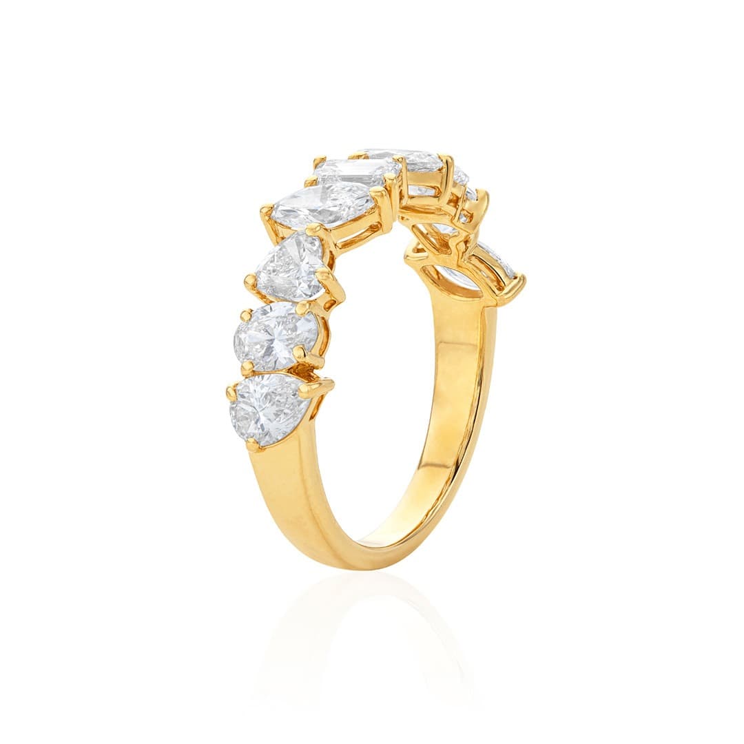 Multi-Shape Diamond Band in Yellow Gold 1