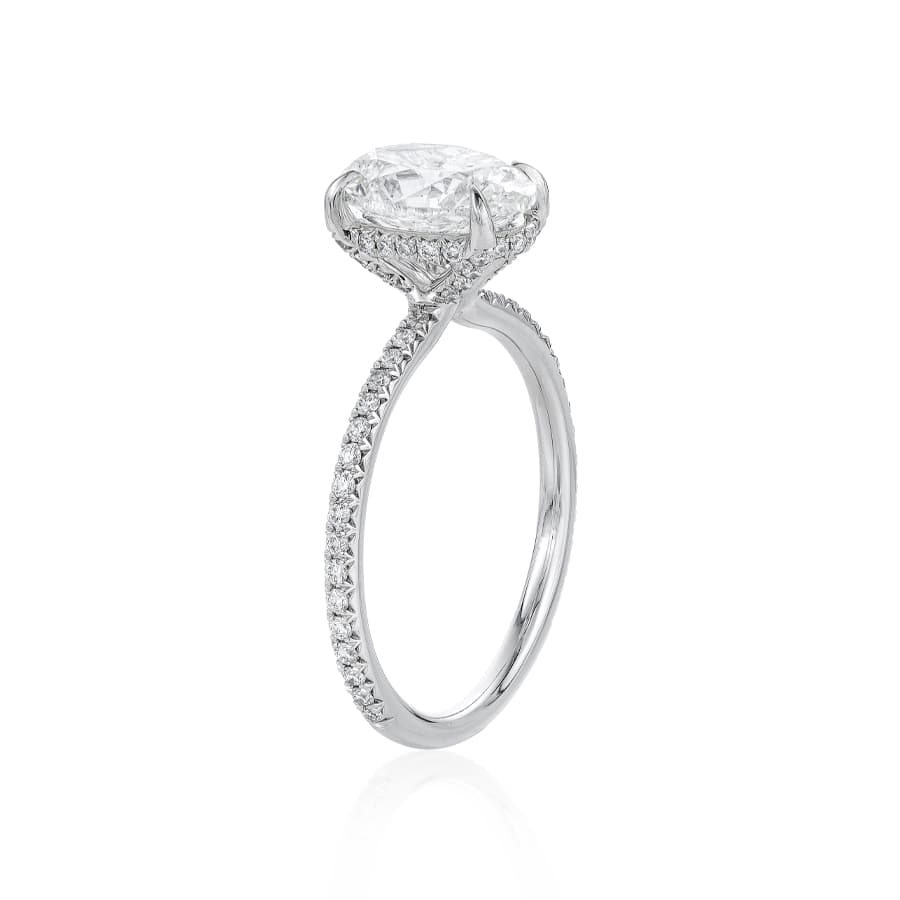 2.01 CT Oval Cut Diamond Engagement Ring with Hidden Halo 1