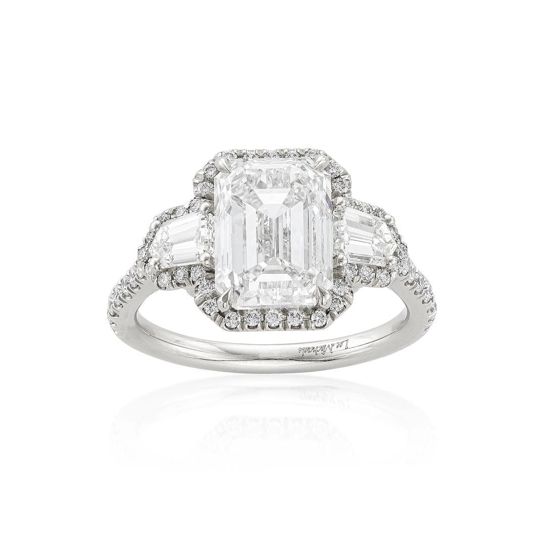 4.01 Carat Emerald Cut Diamond Engagement Ring