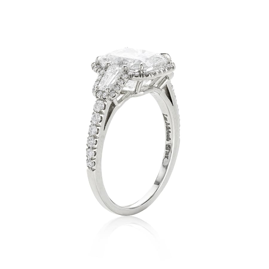 3.02 CT Radiant Cut Diamond Halo Engagement Ring 1