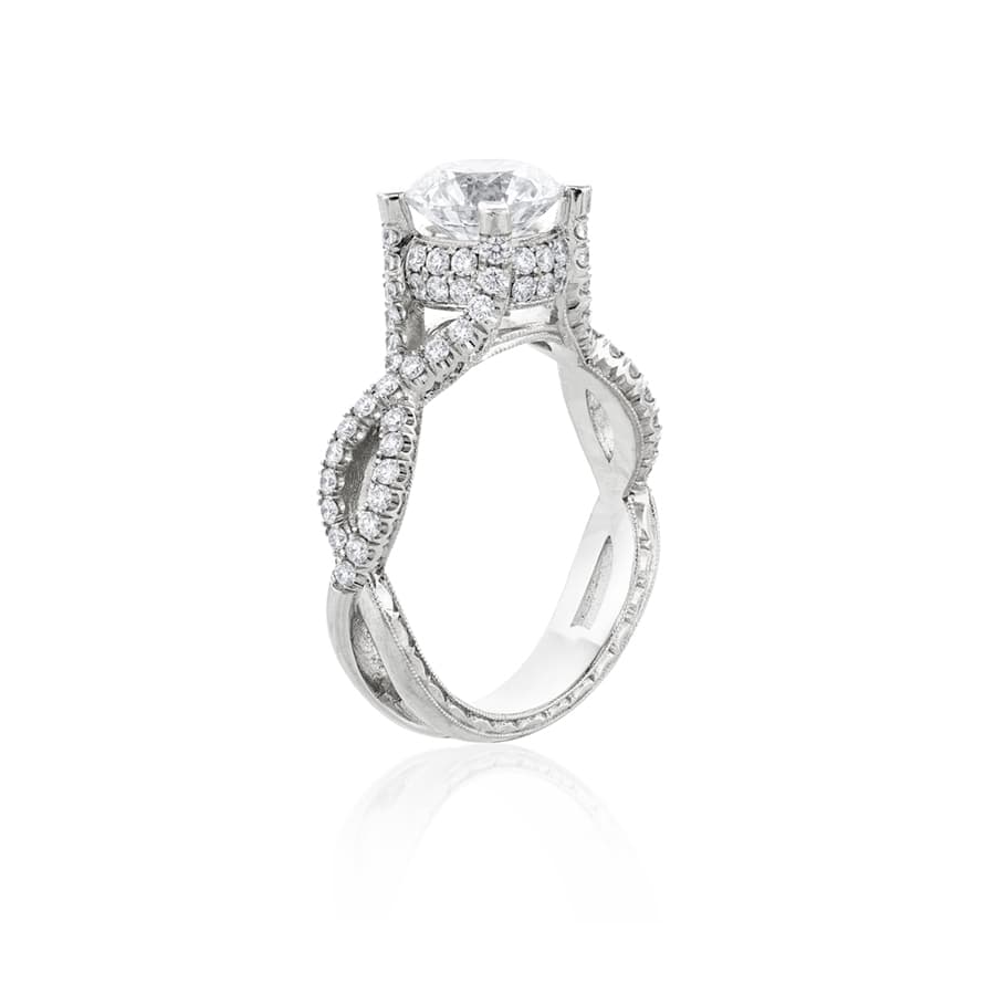 White Gold Round Diamond Engagement Ring
