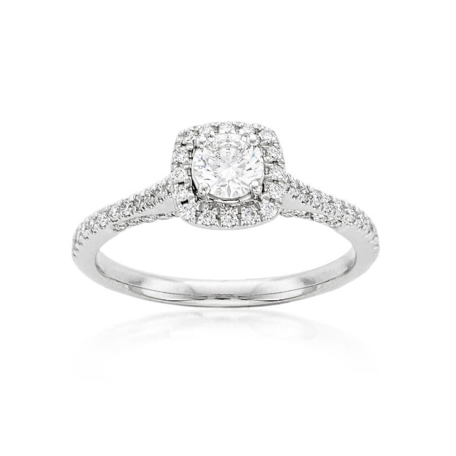 .50 CTW Round Diamond Engagement Ring Set 1