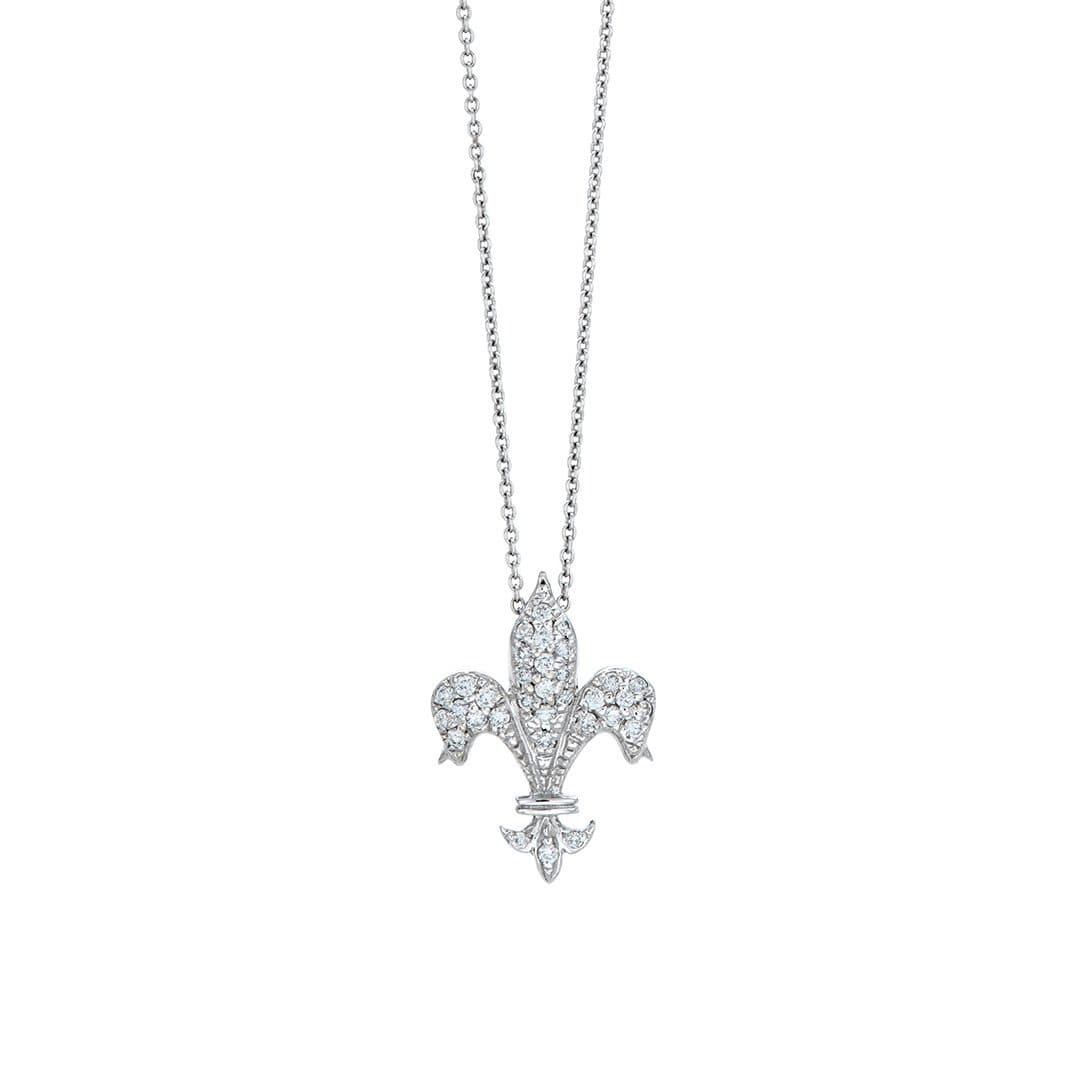 Roberto Coin Tiny Treasures Fleur de Lis Diamond Necklace