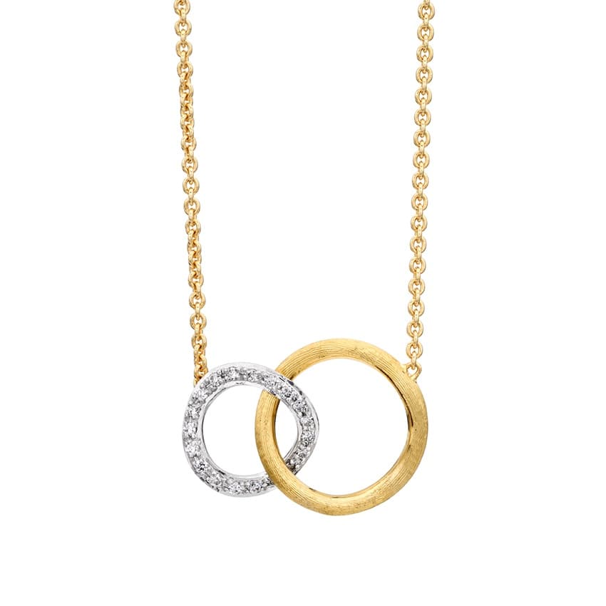 Marco Bicego Jaipur Gold Diamond interlocking Circle Necklace 0