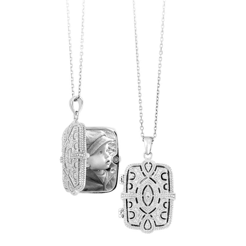 Rectangle Diamond Locket 0