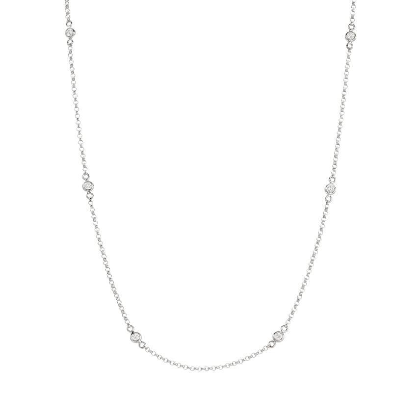 Six Diamond Station Necklace