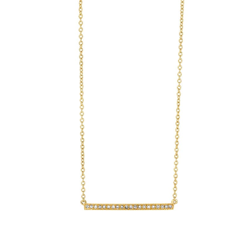 Yellow Gold Diamond Bar Necklace