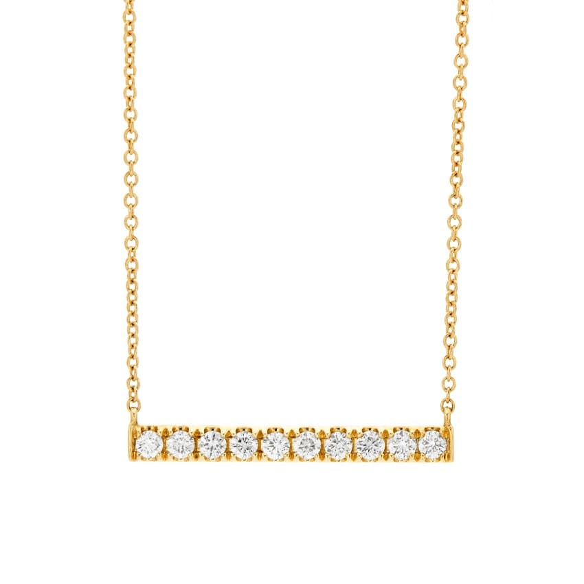 Round Diamond Bar Pendant Necklace