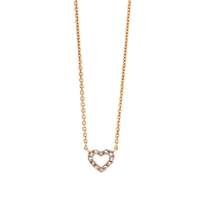 Mini Heart Diamond Necklace in Rose Gold 0