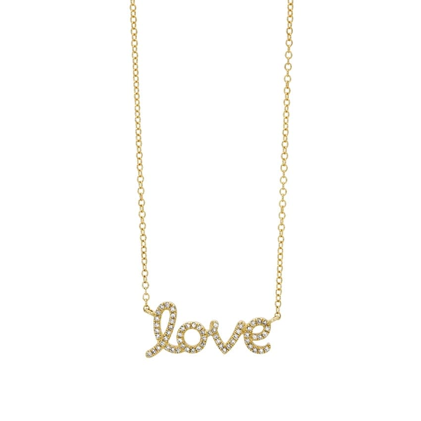 Yellow Gold & Diamond Love Pendant Necklace