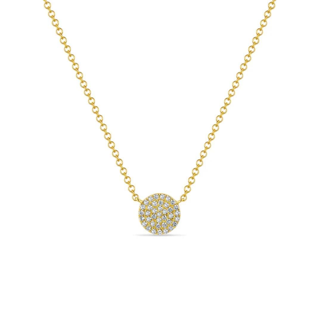 7mm Diamond Disc Pendant Necklace