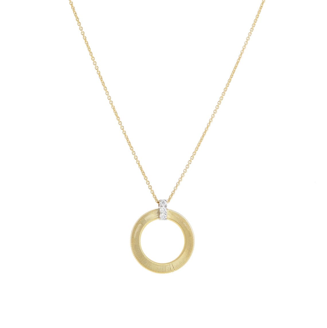 Marco Bicego Masai Yellow Gold & Diamond Open Circle Pedant Necklace 0