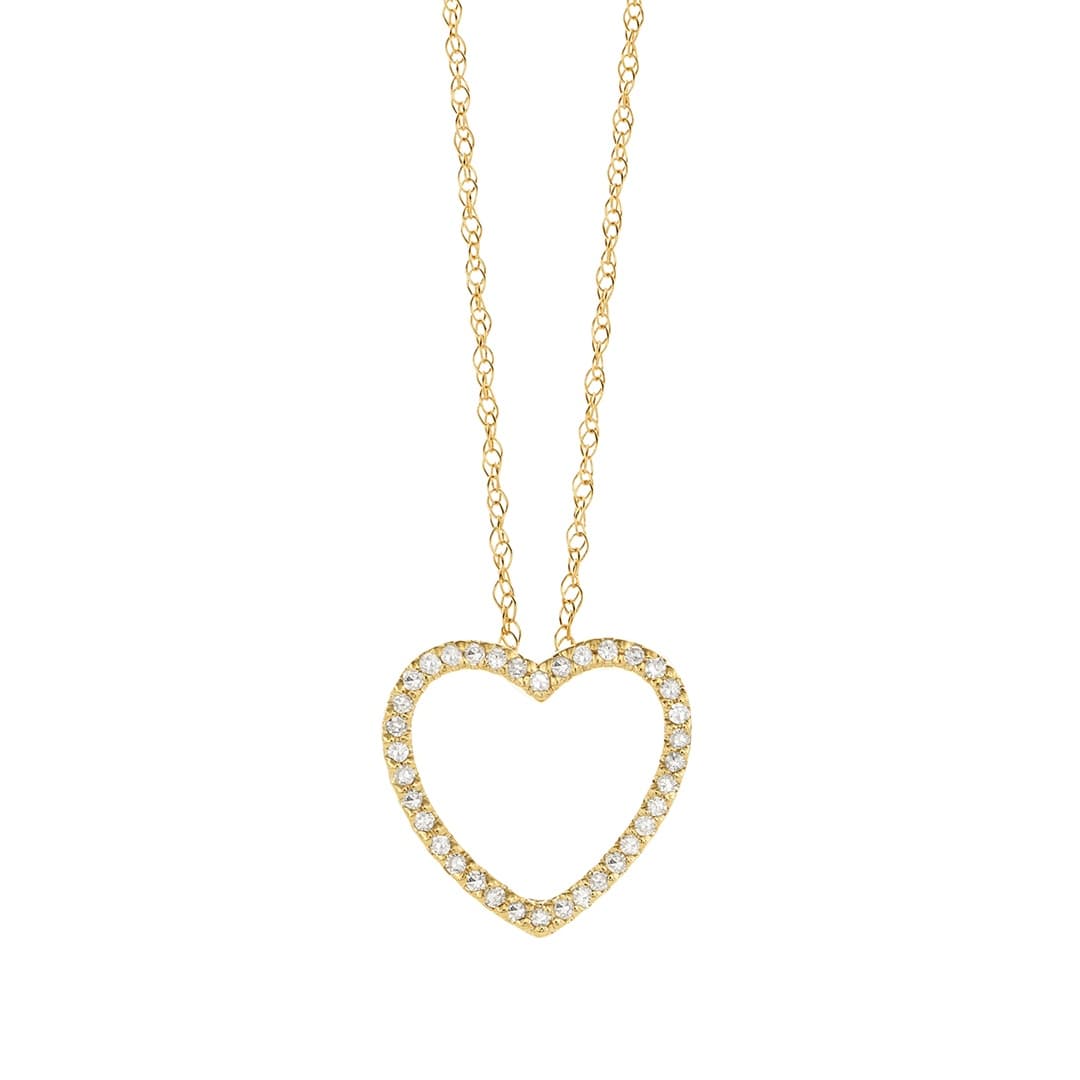 Pave Diamond Open Heart Necklace