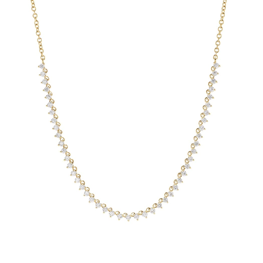 Yellow Gold Round Diamond Necklace
