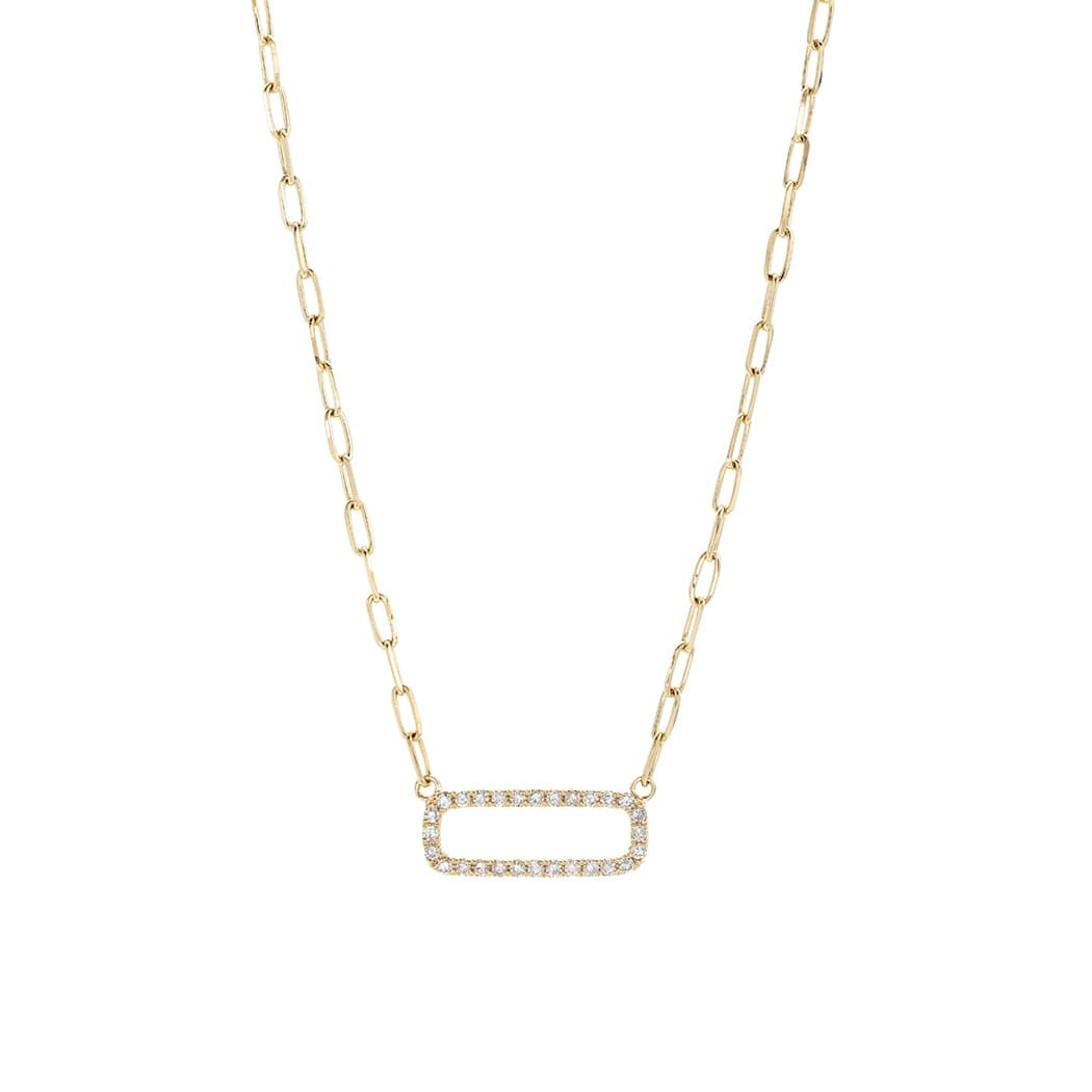 Diamond Paperclip Link Necklace