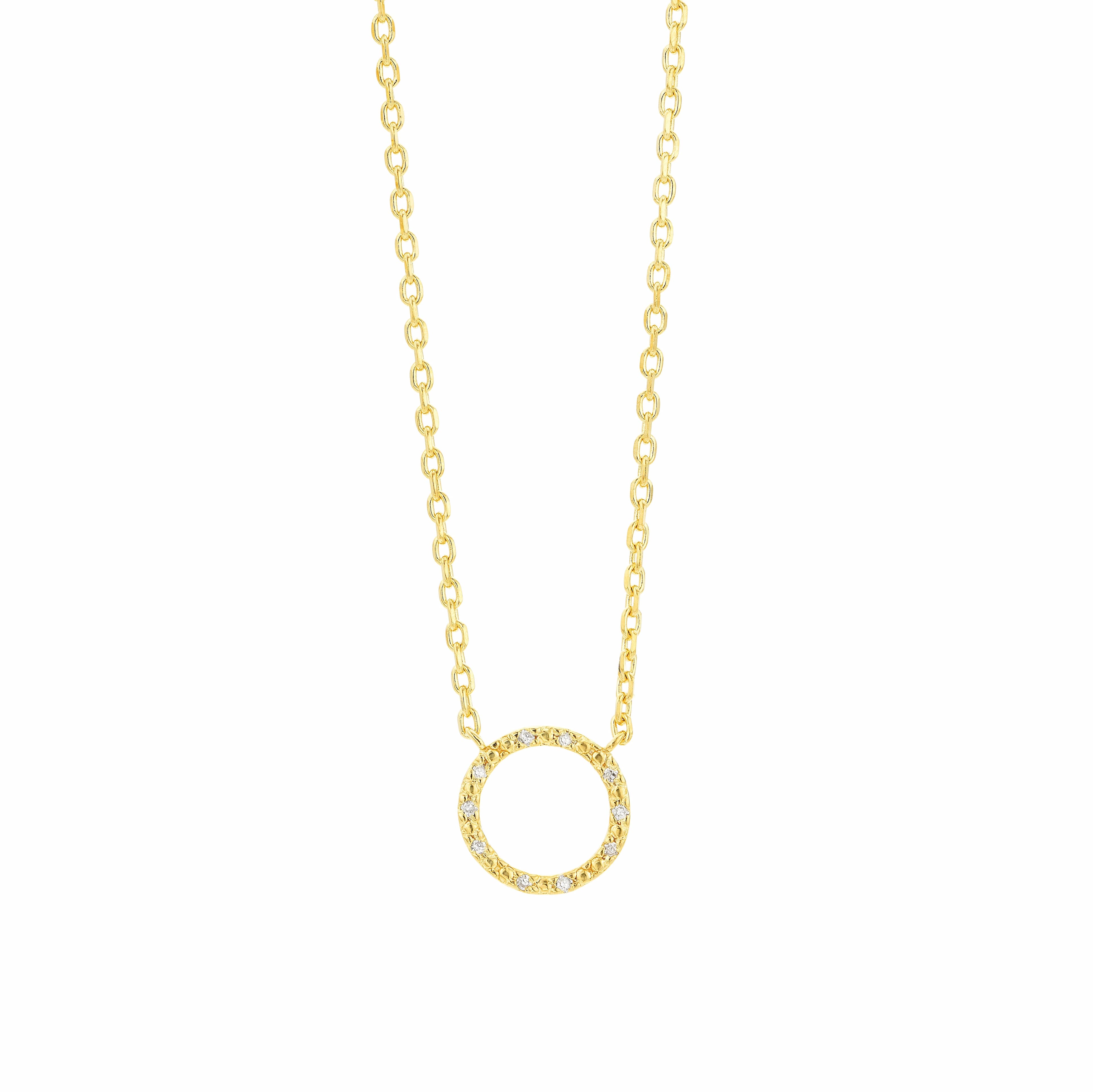 Open Circle Diamond Necklace