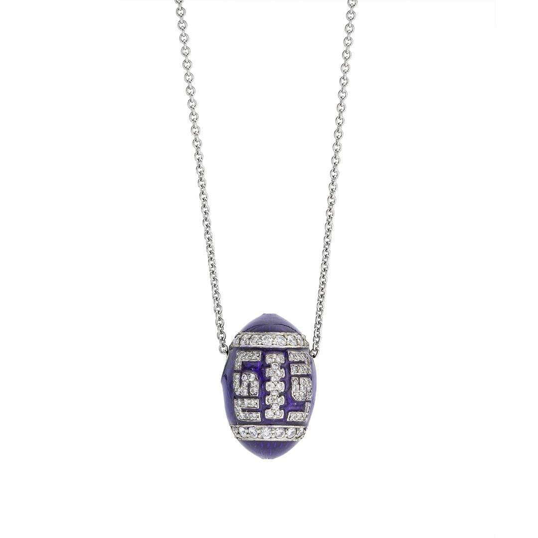 LSU Diamond Football Necklace 0