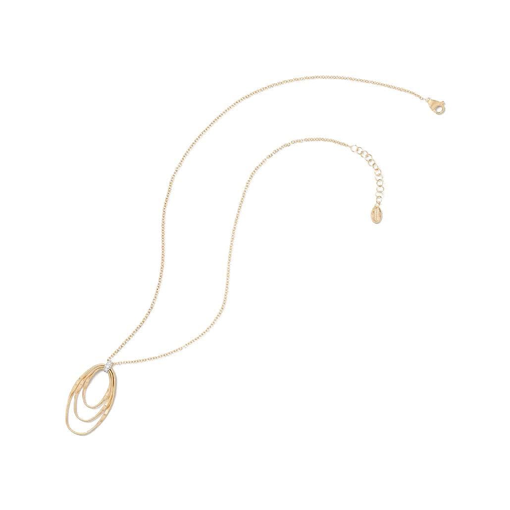 Marco Bicego Marrakech Onde Gold and Diamond Concentric Small Pendant 0