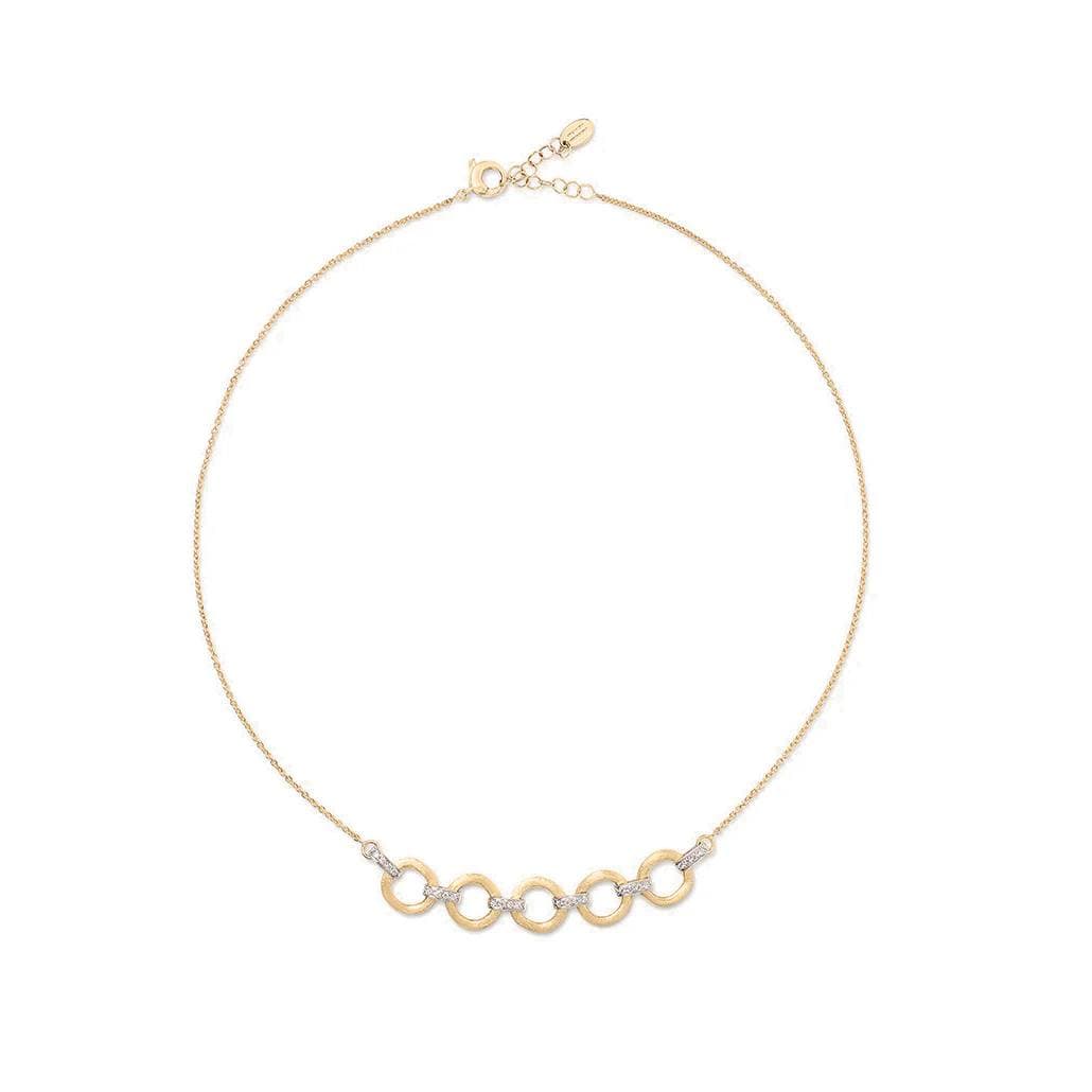  Marco Bicego Jaipur Gold Four Link Diamond Half Collar Necklace 0