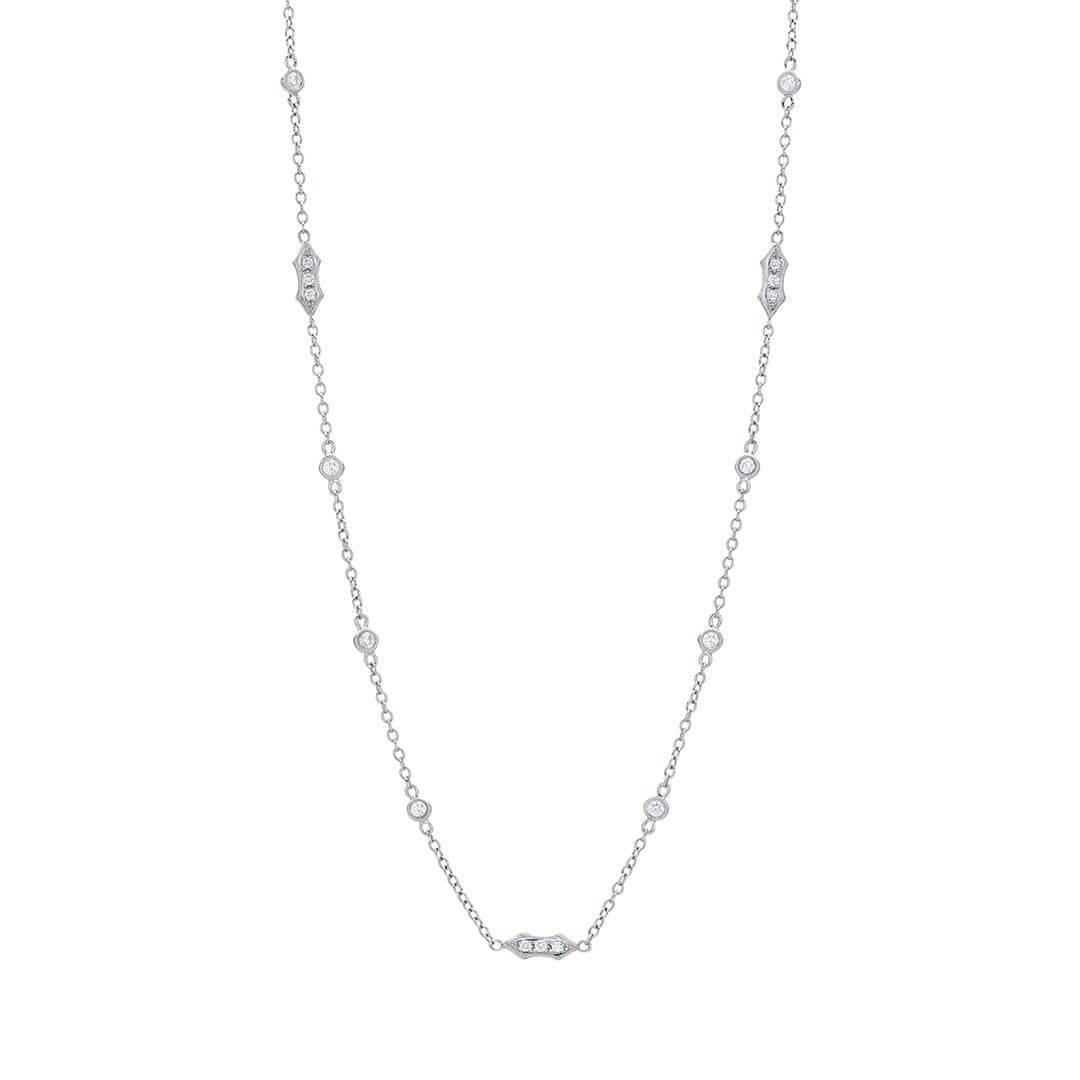 0.27 CTW Diamond Station Necklace 0