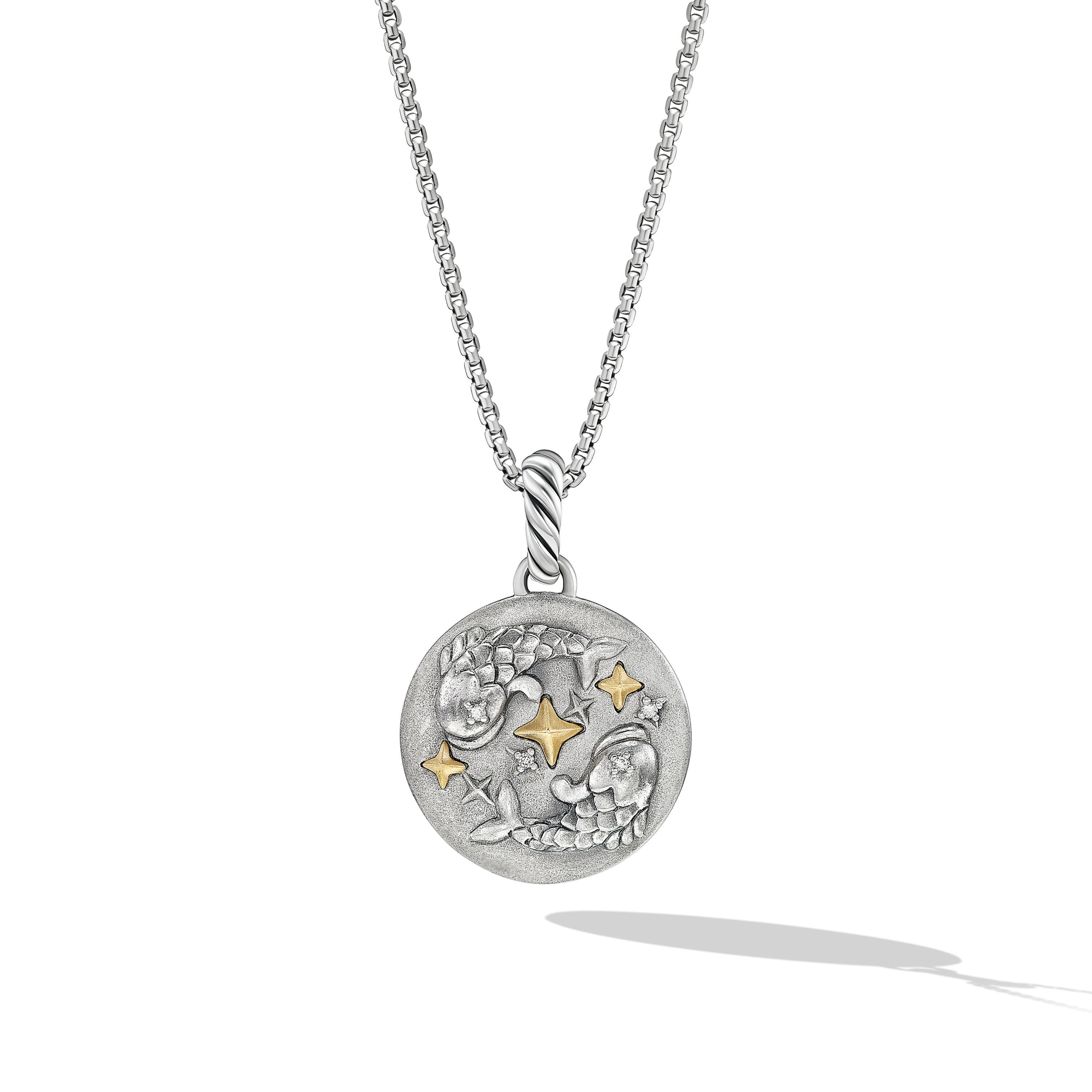 David Yurman Pisces Zodiac Amulet with Gold and Diamonds 0