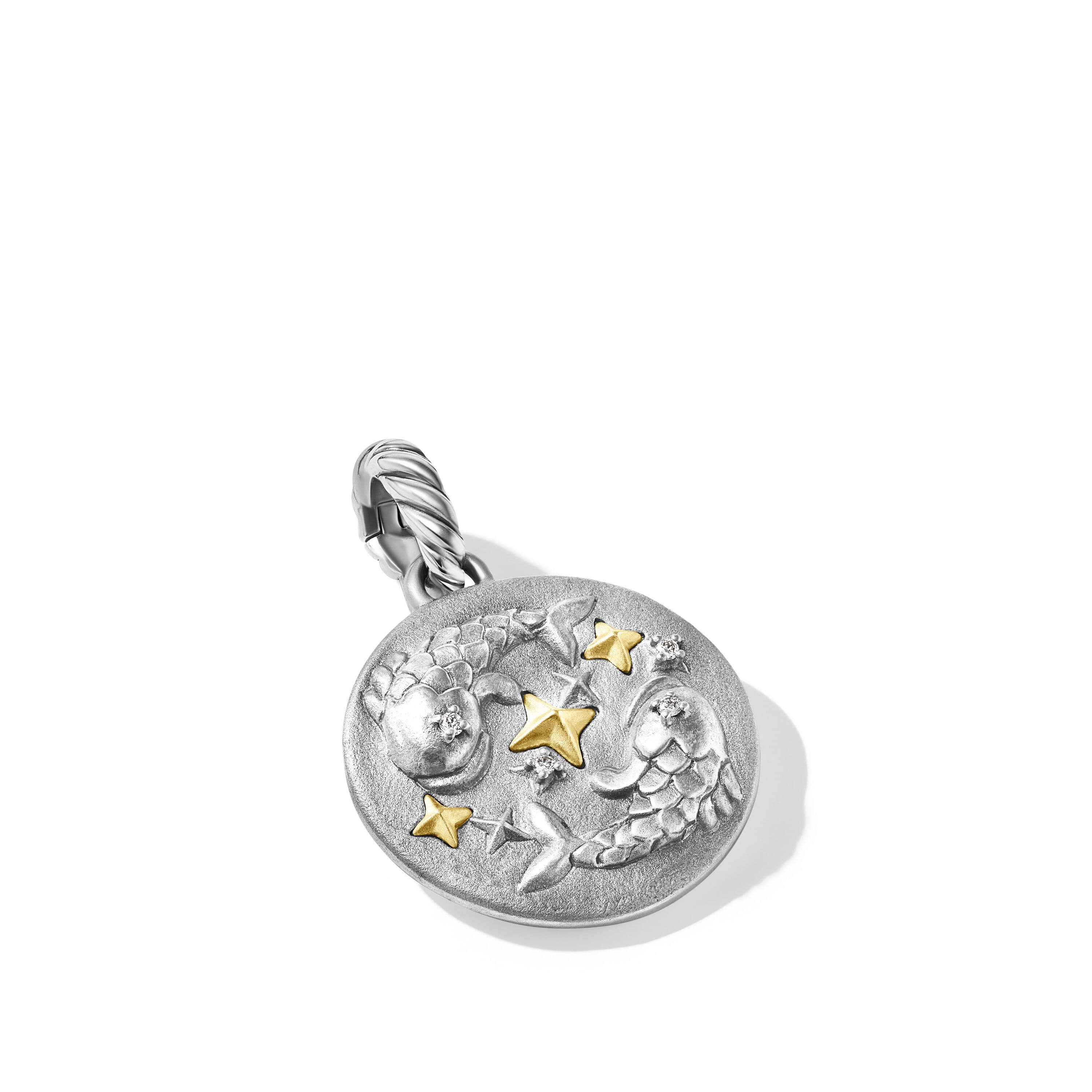 David Yurman Pisces Zodiac Amulet with Gold and Diamonds 2