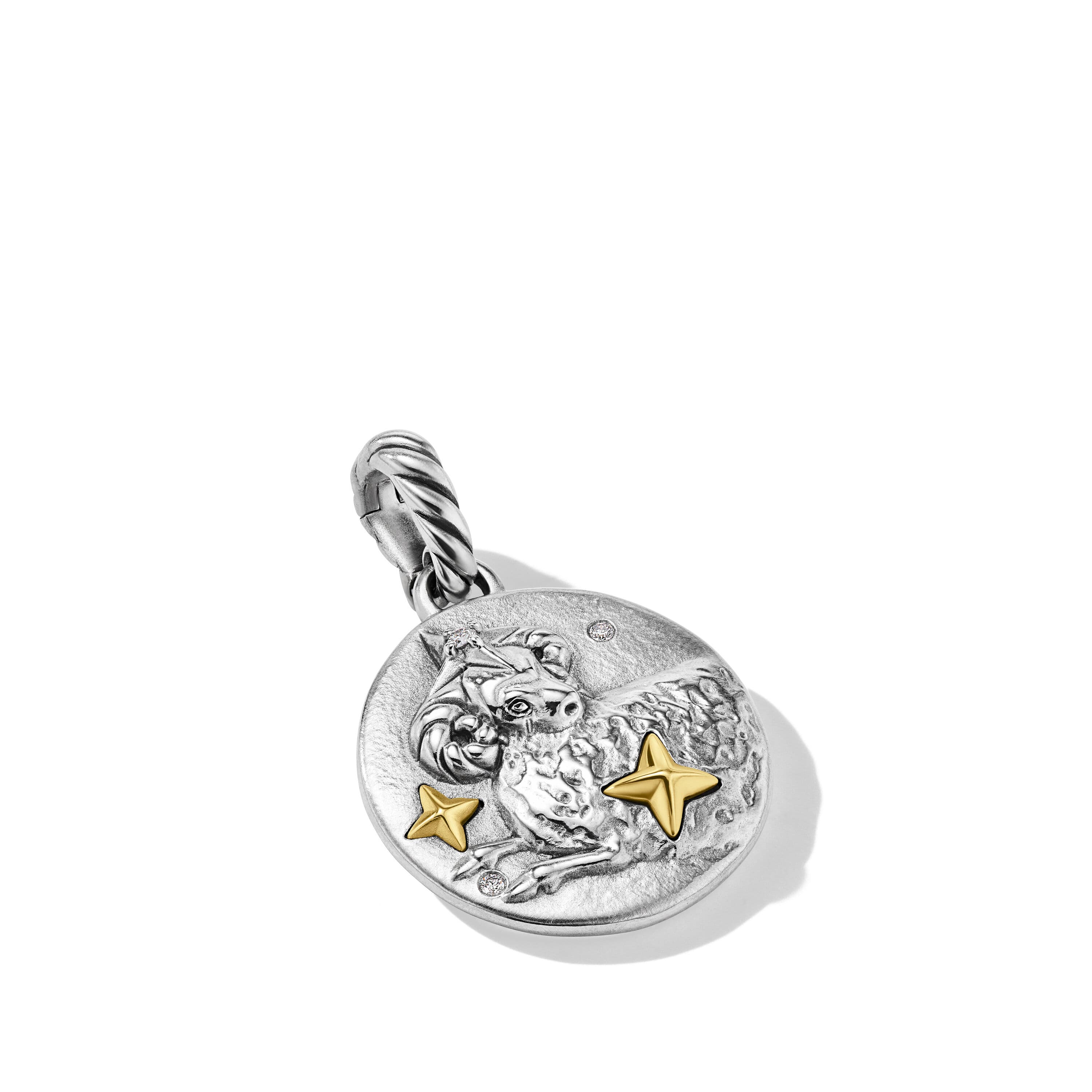 David Yurman Aries Zodiac Amulet with Gold and Diamonds 2