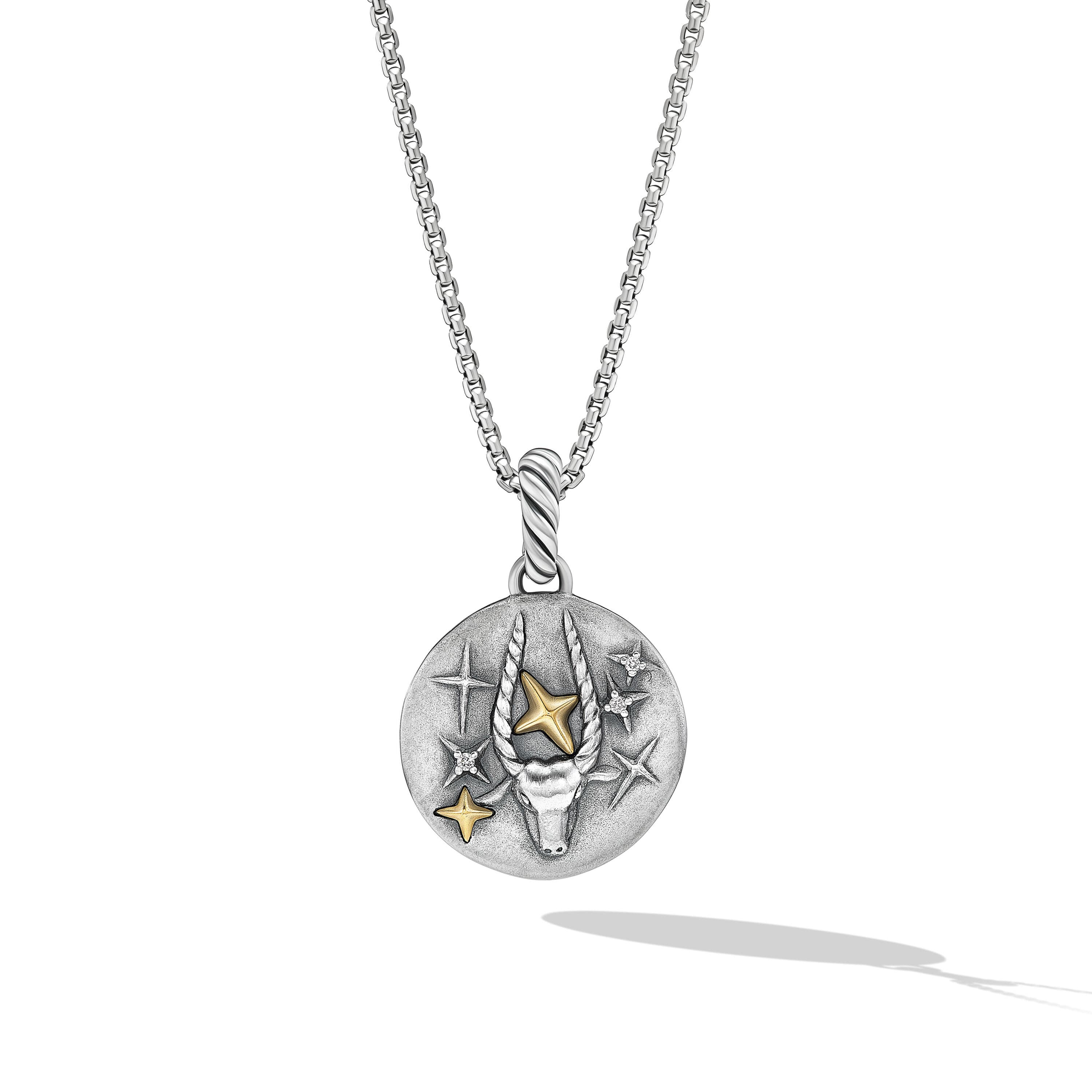 David Yurman Capricorn Zodiac Amulet with Gold and Diamonds