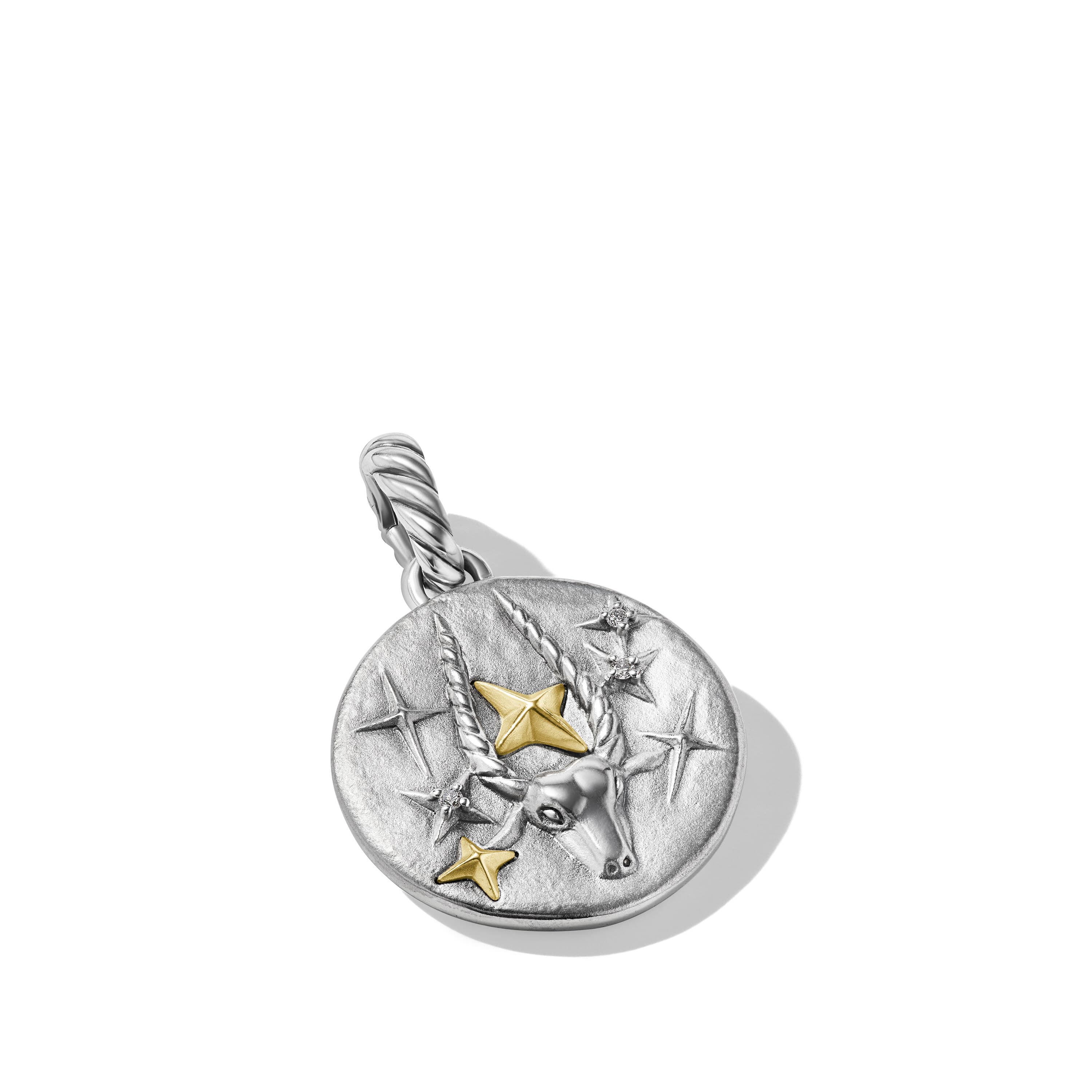 David Yurman Capricorn Zodiac Amulet with Gold and Diamonds 1