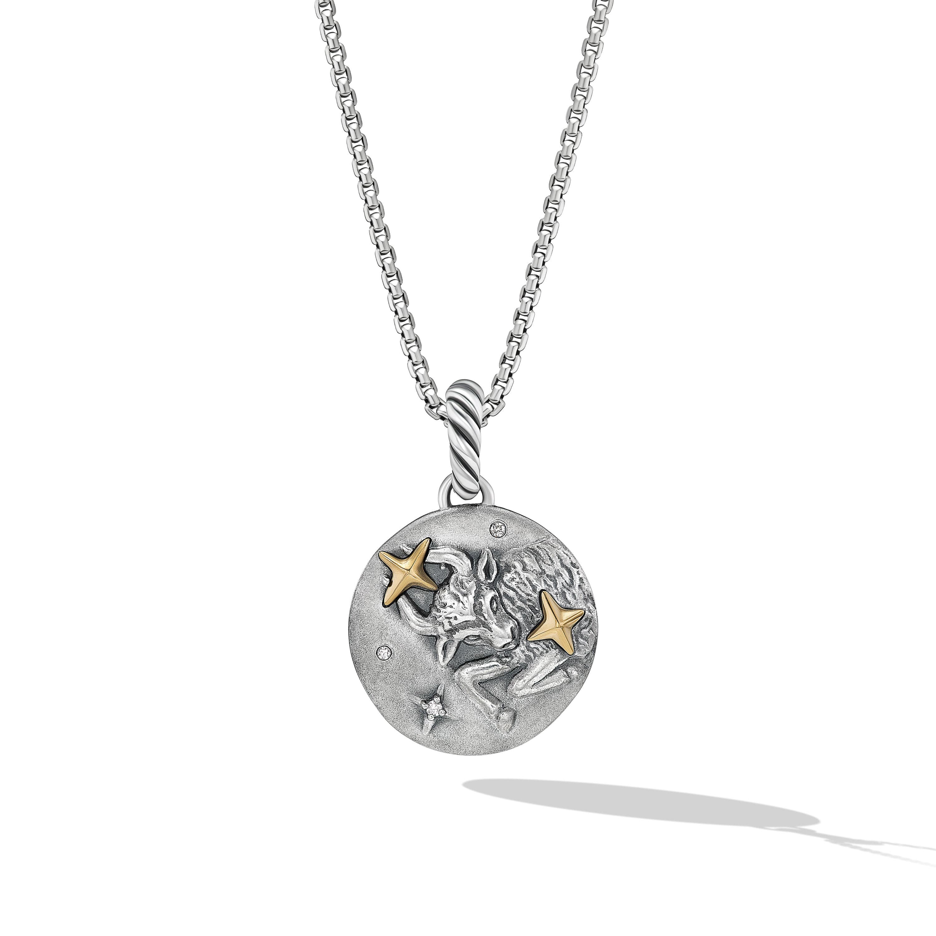 David Yurman Taurus Zodiac Amulet with Gold and Diamonds