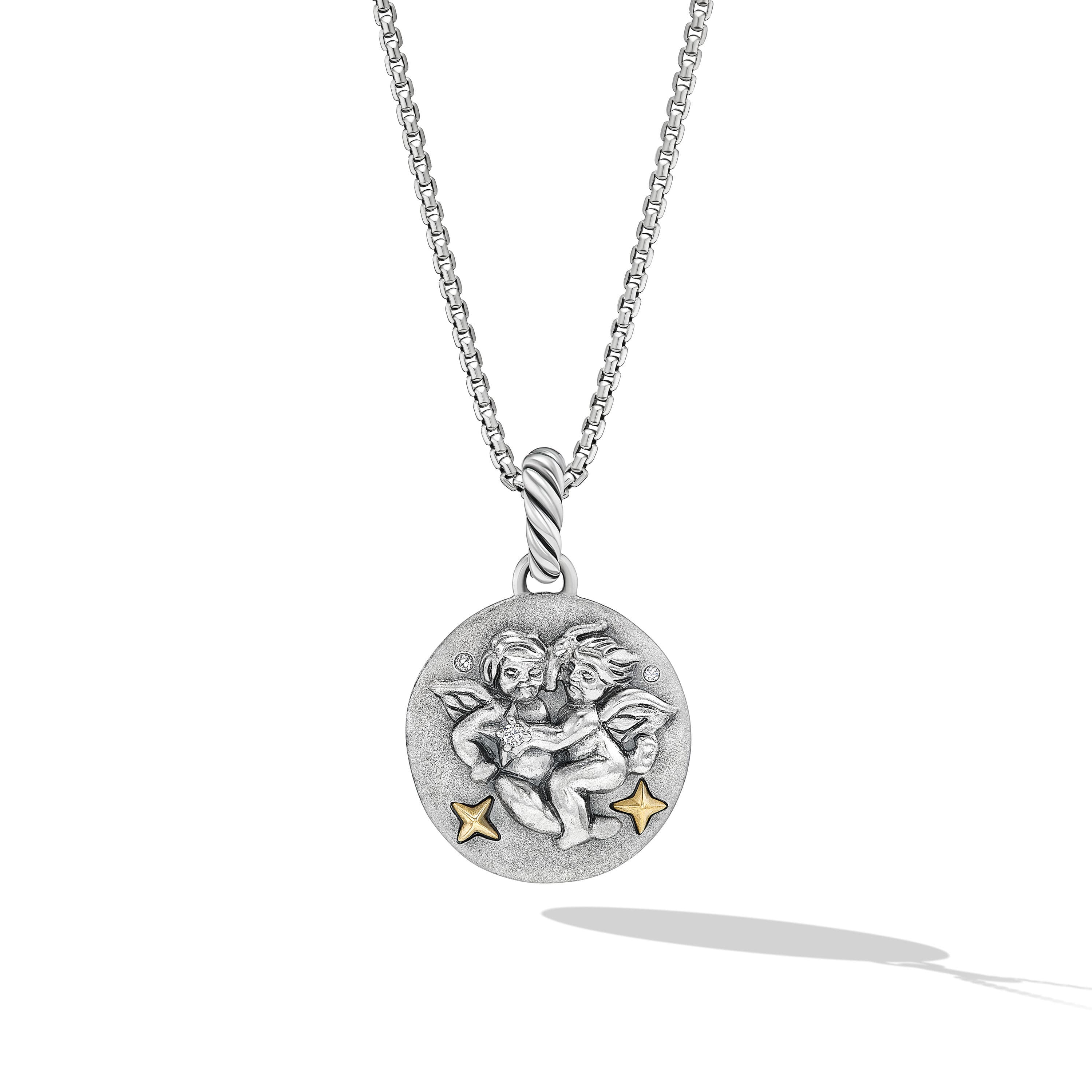 David Yurman Gemini Zodiac Amulet with Gold and Diamonds